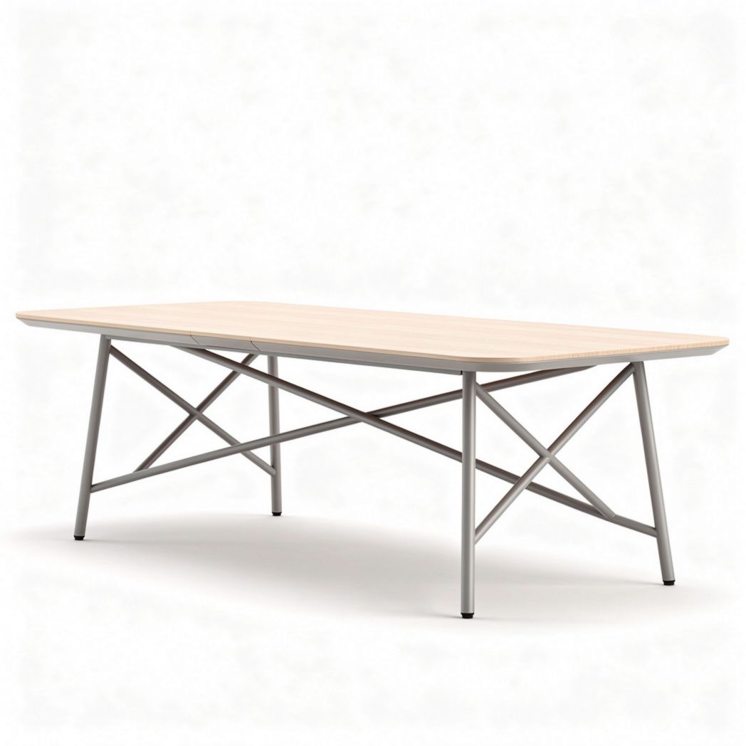 Table rectangulaire en bois avec structure métallique dimensions 160 x 80 x 75cm
