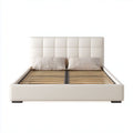 Lit contemporain en simili cuir blanc avec matelas intégré 200 x 160 x 100cm