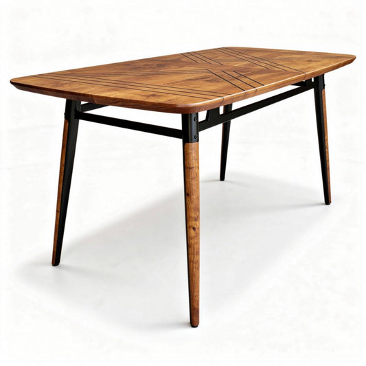 Table en bois de chêne couleur miel 180 x 90 x 75cm pour salle à manger