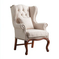 Fauteuil en tissu gris à dossier haut dimensions 80 x 75 x 110cm